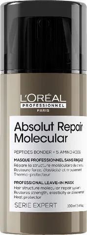 מסכה מקצועית ללא שטיפה ABSOLUT REPAIR MOLECULAR לשיער פגום 50 מ"ל