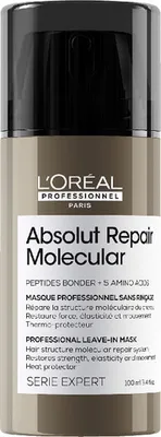 מסכה מקצועית ללא שטיפה ABSOLUT REPAIR MOLECULAR לשיער פגום 50 מ"ל