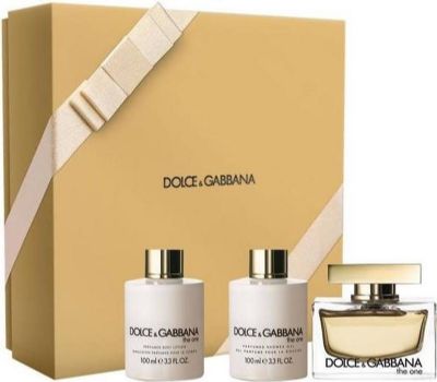 בושם מארז דולצה גבאנה דה וואן לאישה קרם גוף 100 מל ג'ל רחצה 100 מל ובושם א.ד.פ 75 מל.